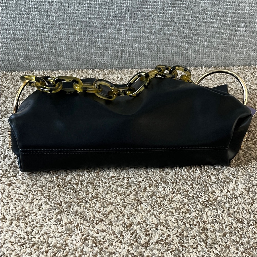 NWT House of Want Black Chill Framed Clutch Black Box Calf - Picture 9 of 11